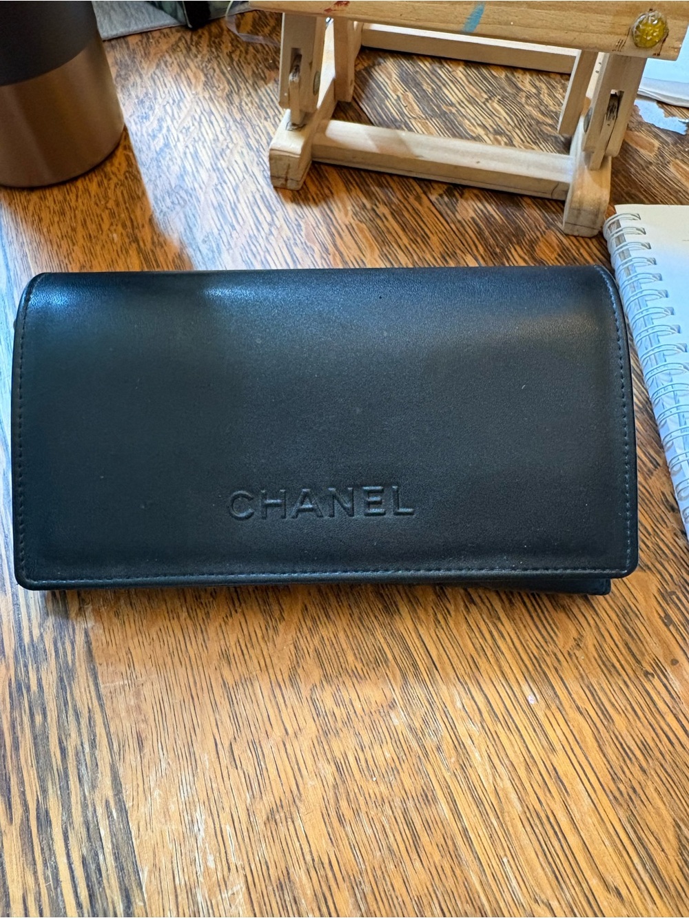 CHANEL Black Leather Sunglasses Case